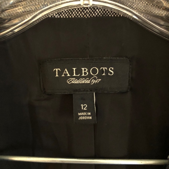 Talbots Black and White Wool and Silk Blend Tweed Blazer - Picture 7 of 8